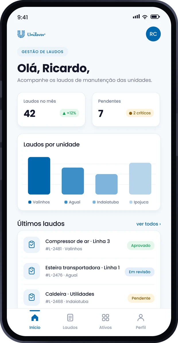 Aplicativo Digilaud &mdash; tela inicial